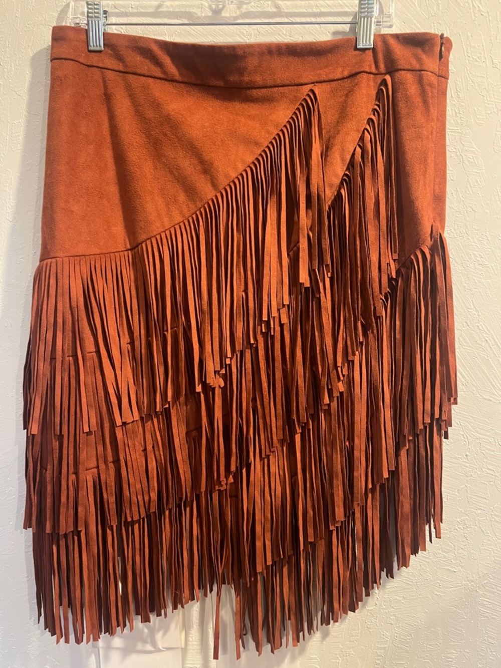 Idyllwind Cognac Brown Faux Suede Fringe Festival Western Cowgirl Mini Skirt